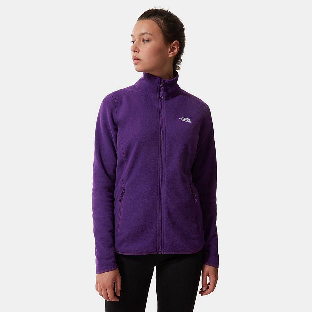 The North Face 100 Glacier Full-Zip Γυναικεια Fleece - Μωβ (DGXP30745)
